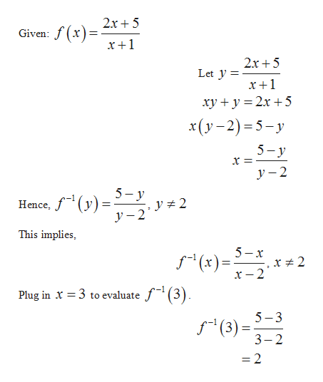 Answered: f(x)= 2x+5 x+ 1… | bartleby