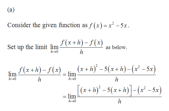 Answered: 1. Given f(x), find lim (x+h)- f (x)a.… | bartleby