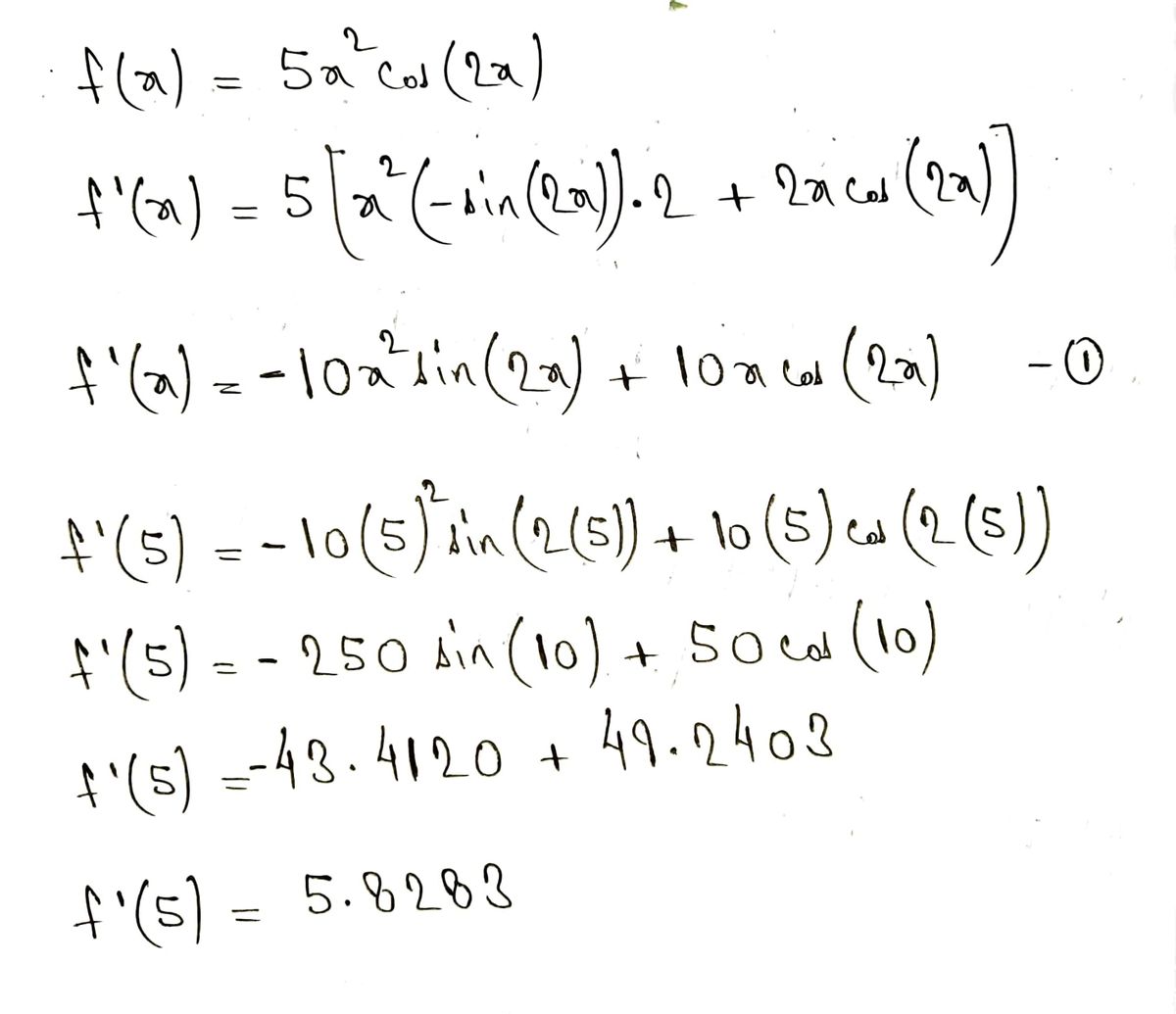 Calculus homework question answer, step 1, image 1