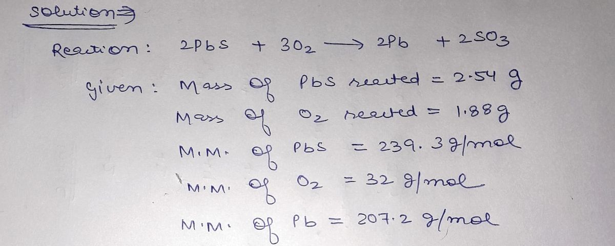 Chemistry homework question answer, step 1, image 1