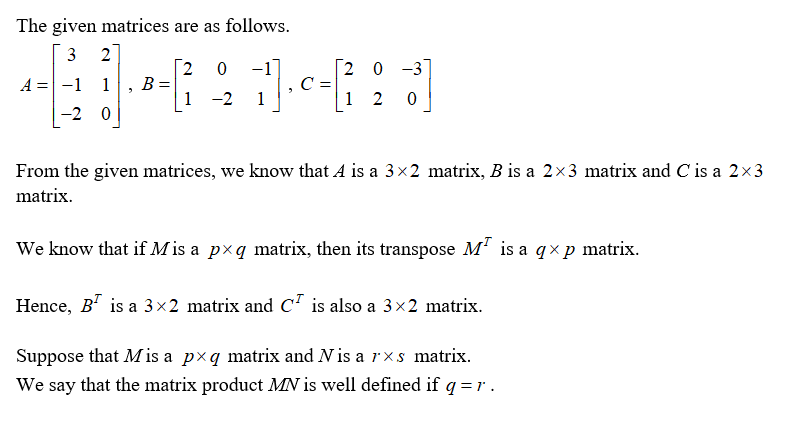 Answered Consider The Following Matices 3 2 A Bartleby