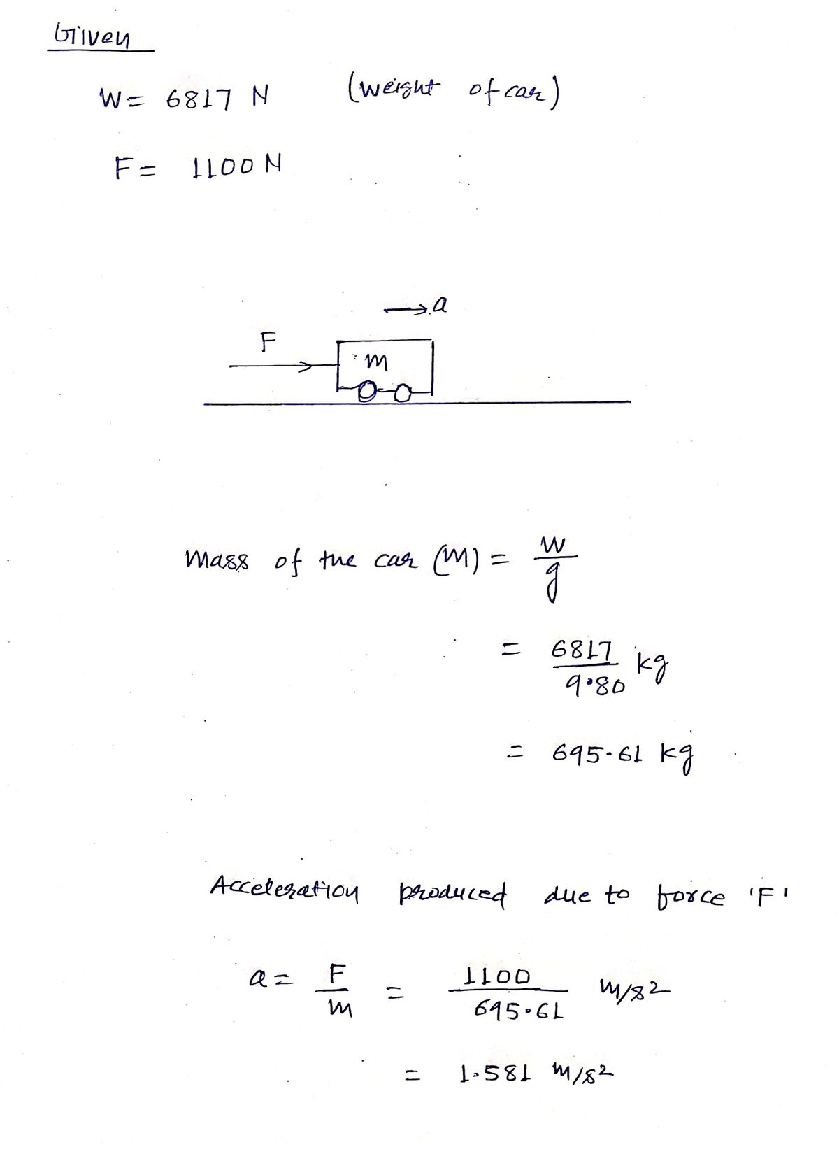 Physics homework question answer, step 1, image 1