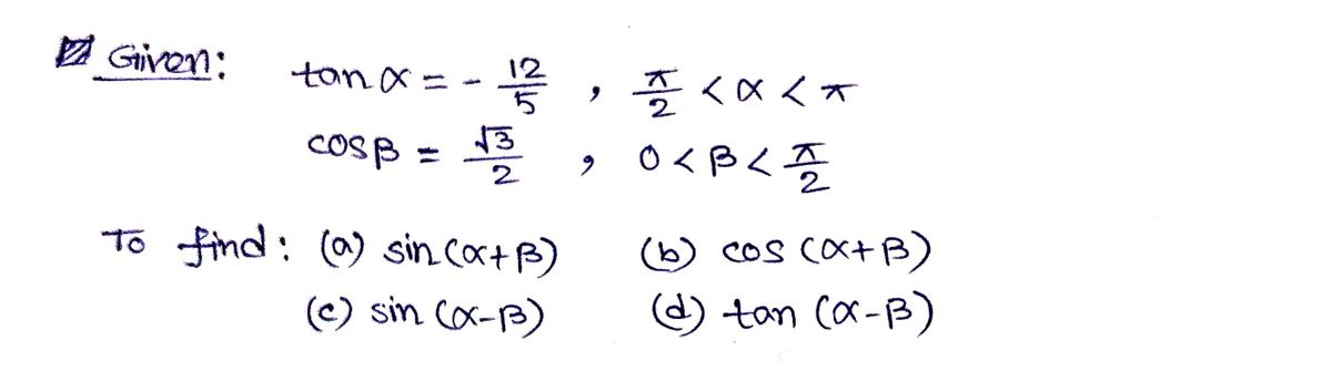 Trigonometry homework question answer, step 1, image 1