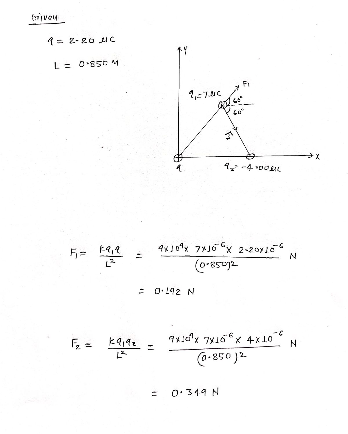 Physics homework question answer, step 1, image 1