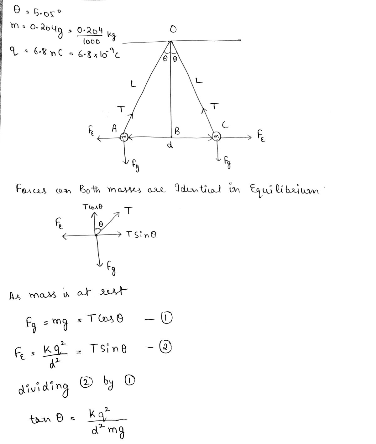 Physics homework question answer, step 1, image 1