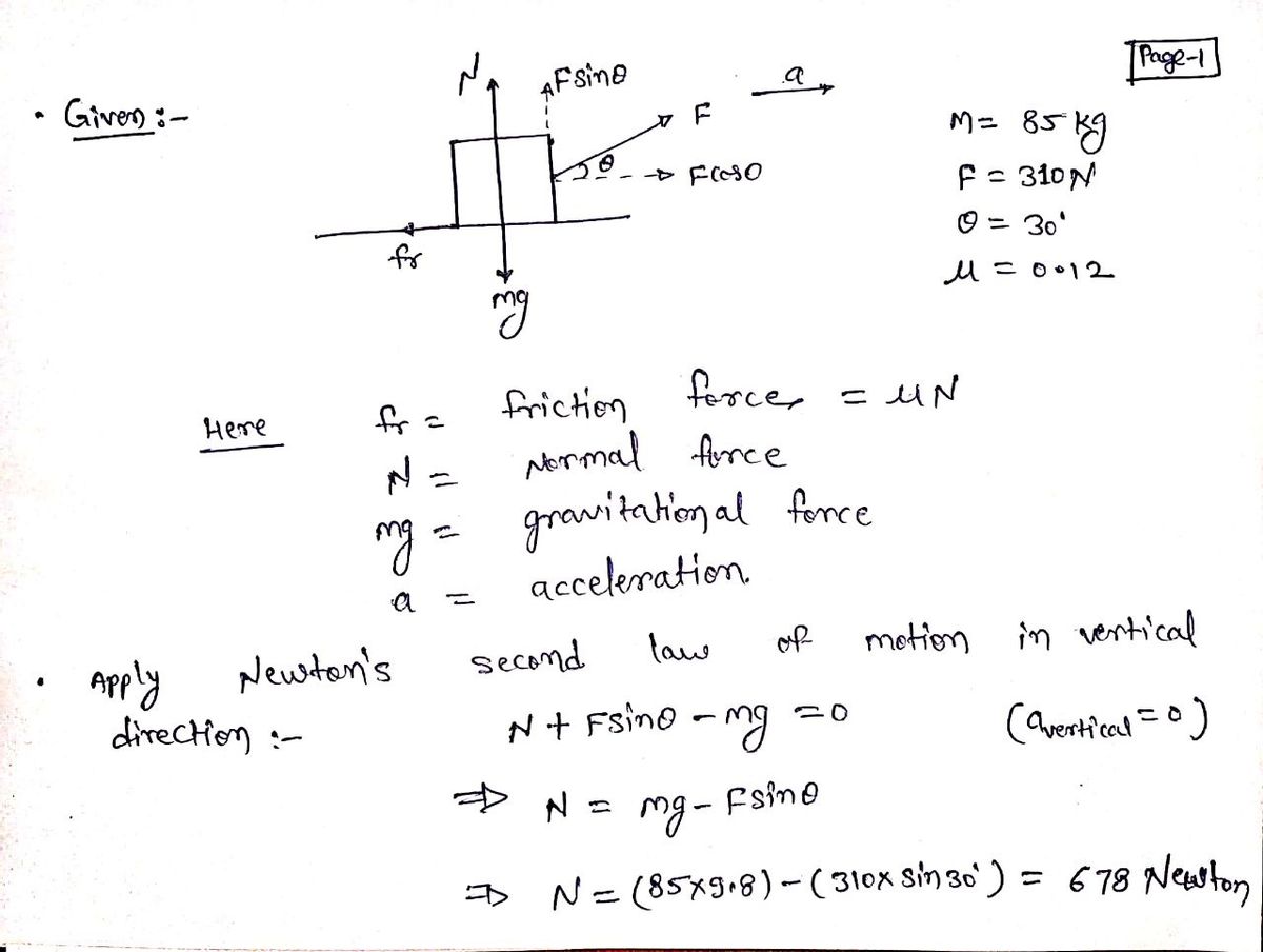 Physics homework question answer, step 1, image 1