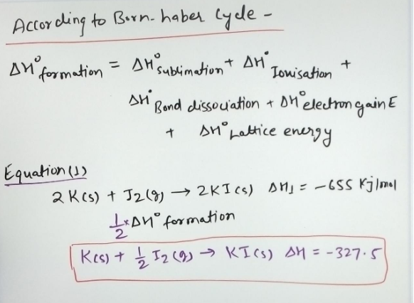 Answered The Lattice Energy Of Potassium Iodide… Bartleby