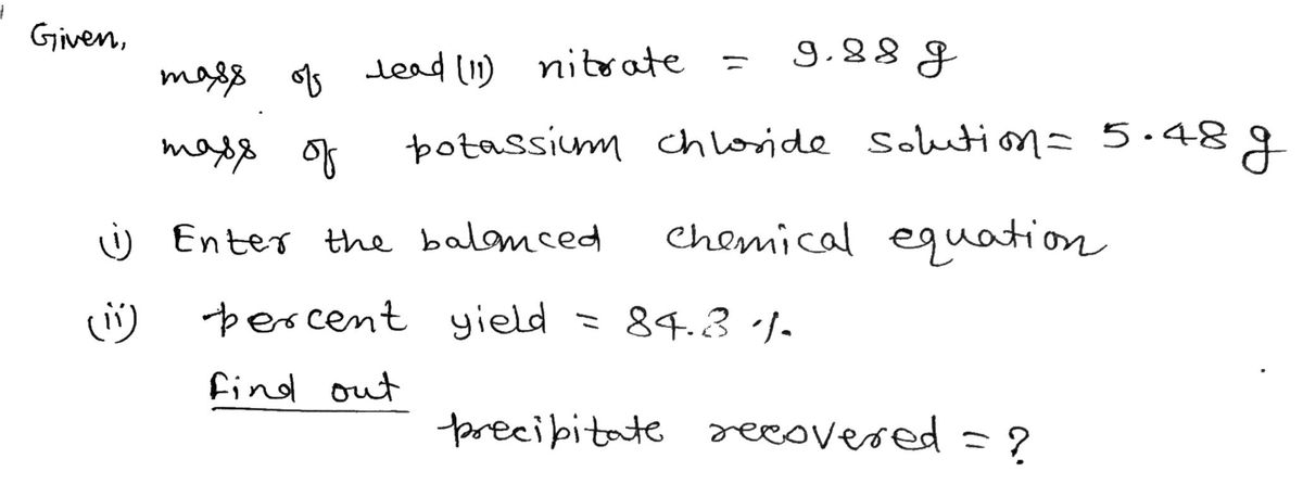 Chemistry homework question answer, step 1, image 1