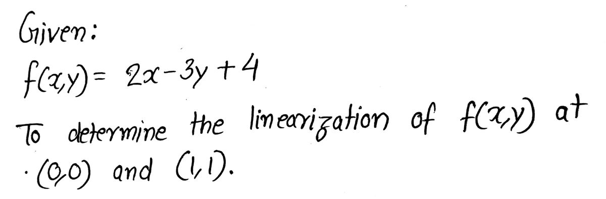 Answered: Find the linearization L(x,y) of the… | bartleby