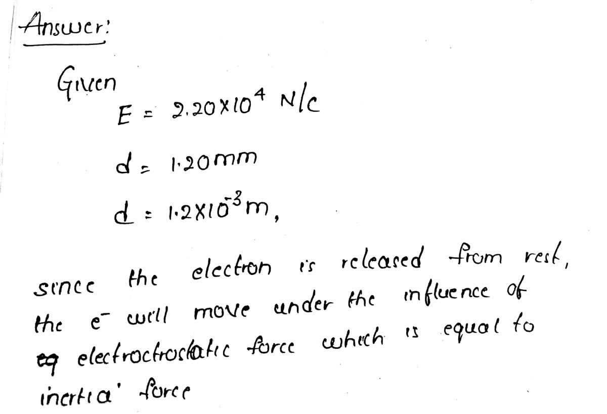 Physics homework question answer, step 1, image 1