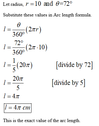 Answered: If a circle has radius 10 cm, find the… | bartleby