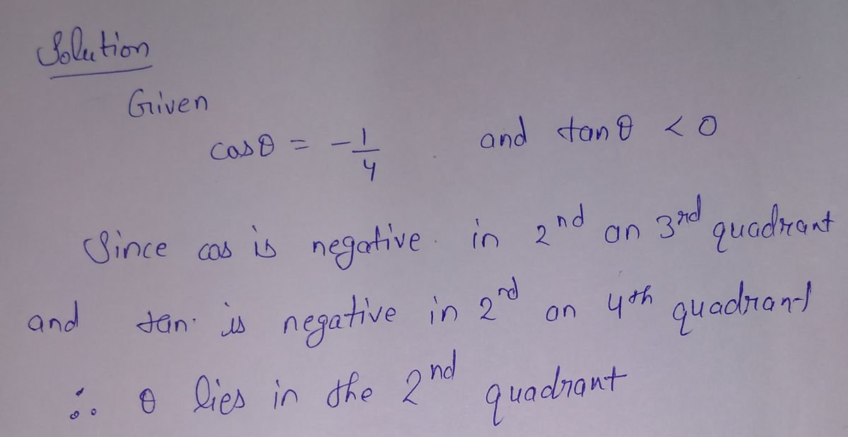 Trigonometry homework question answer, step 1, image 1