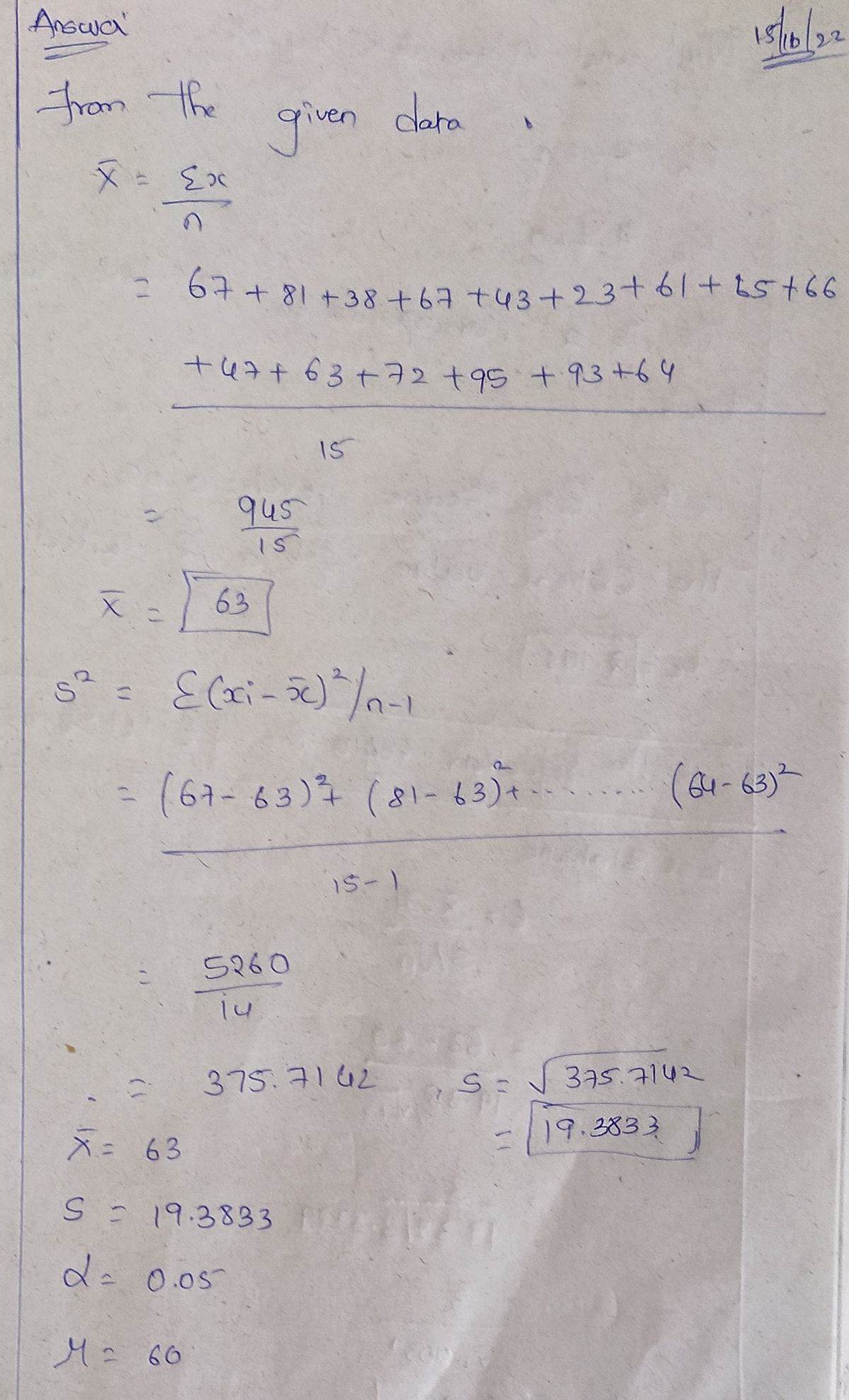 Statistics homework question answer, step 1, image 1