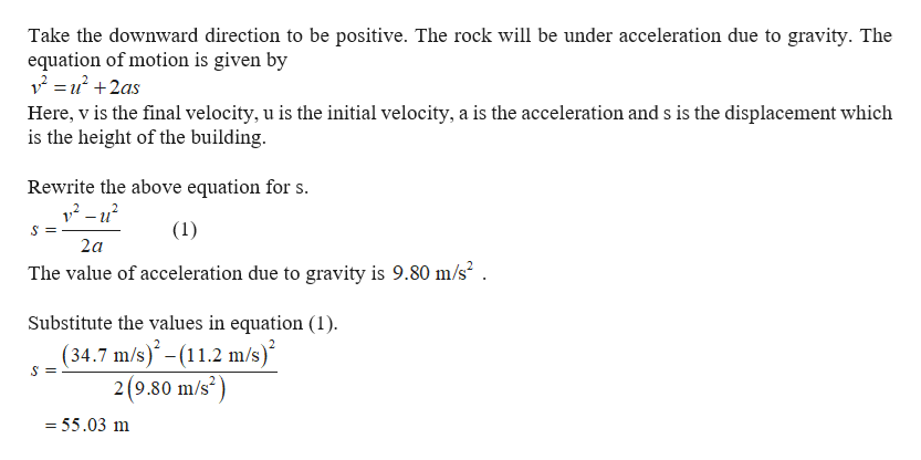 Answered A Rock Is Fired Straight Downward From Bartleby 7460