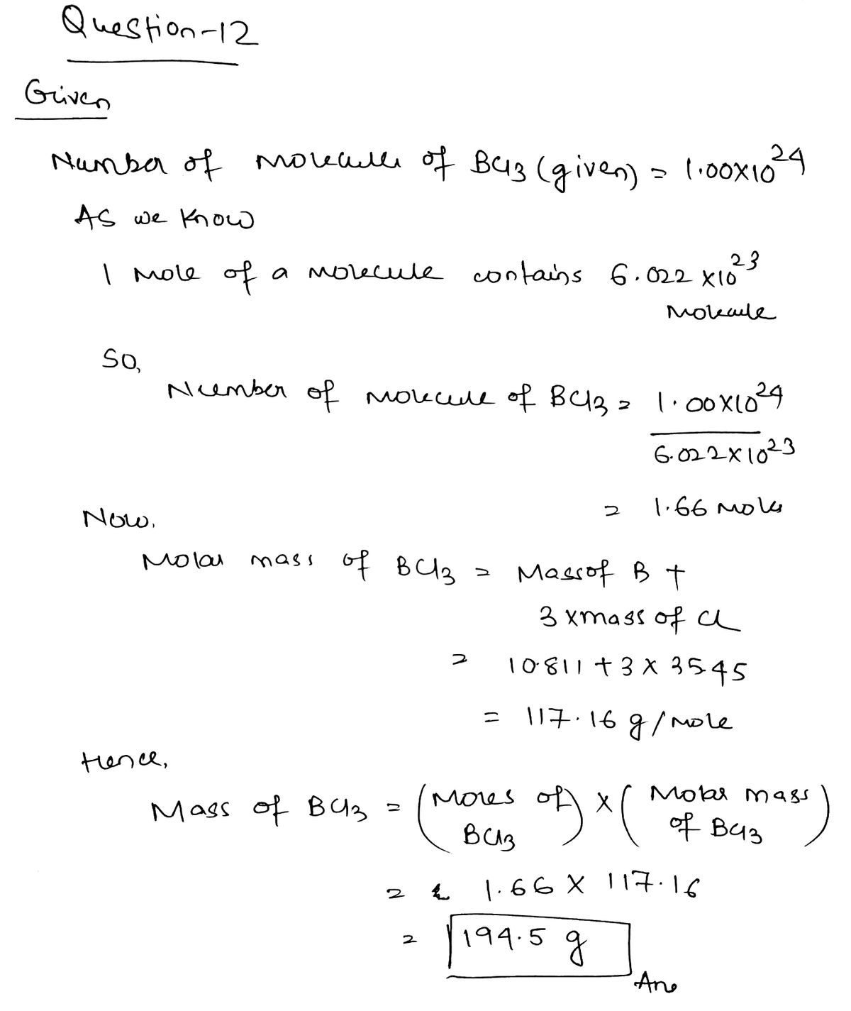 Chemistry homework question answer, step 1, image 1