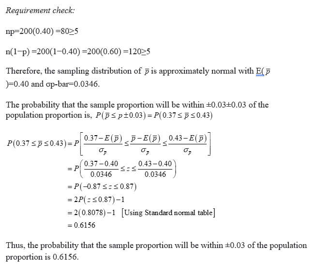 Answered A Population Proportion Is 40 A Bartleby