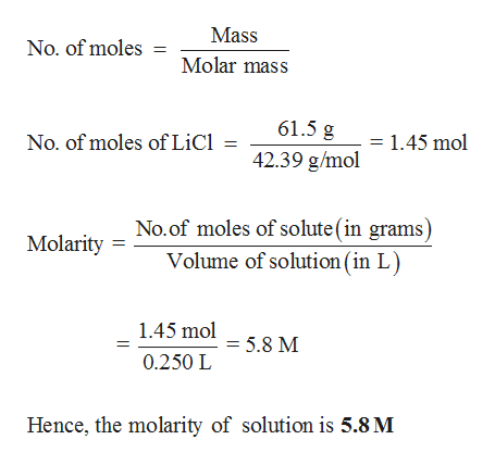 Answered: Calculate the molarity of each: 61.5 g… | bartleby