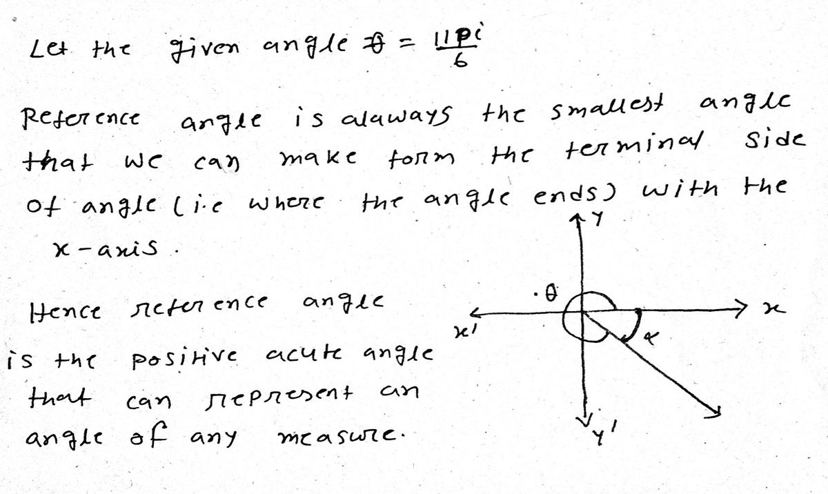 Answered: Find the reference angle of 11pi/6. | bartleby