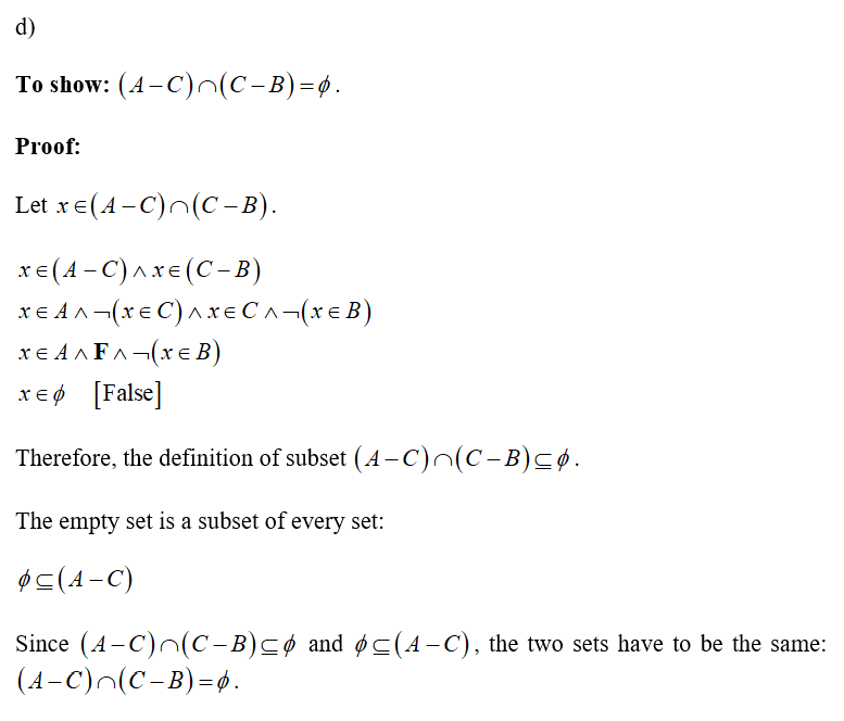 Answered: Let A, B, And C Be Sets. Show That A)… | Bartleby