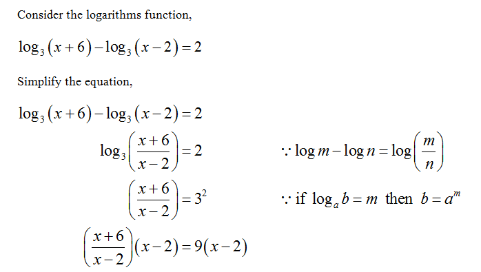 Answered: 3. Solve for x: log, (x+6)- log,(x-2) =… | bartleby