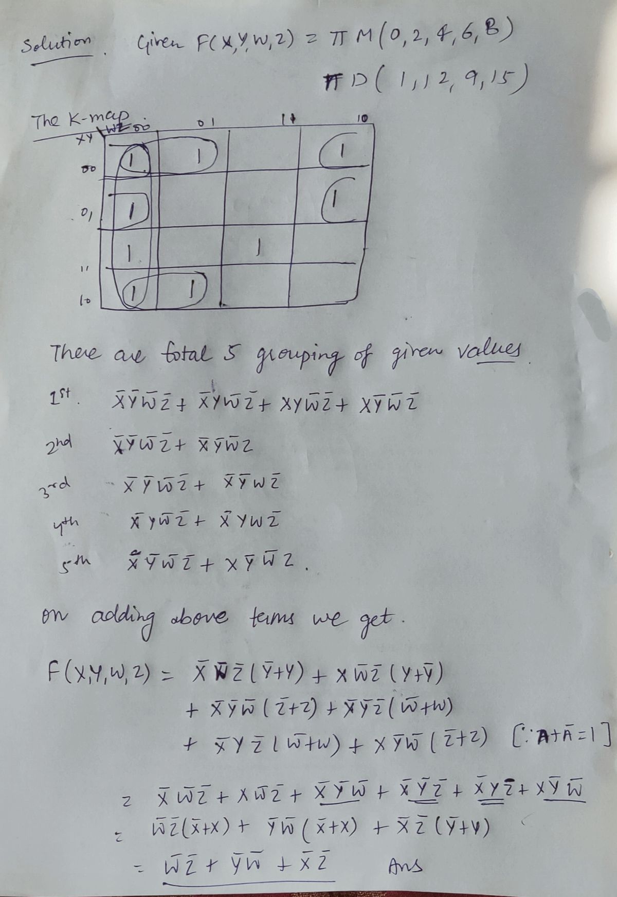 Answered Using K Map Find Minimum Sop Expression Bartleby