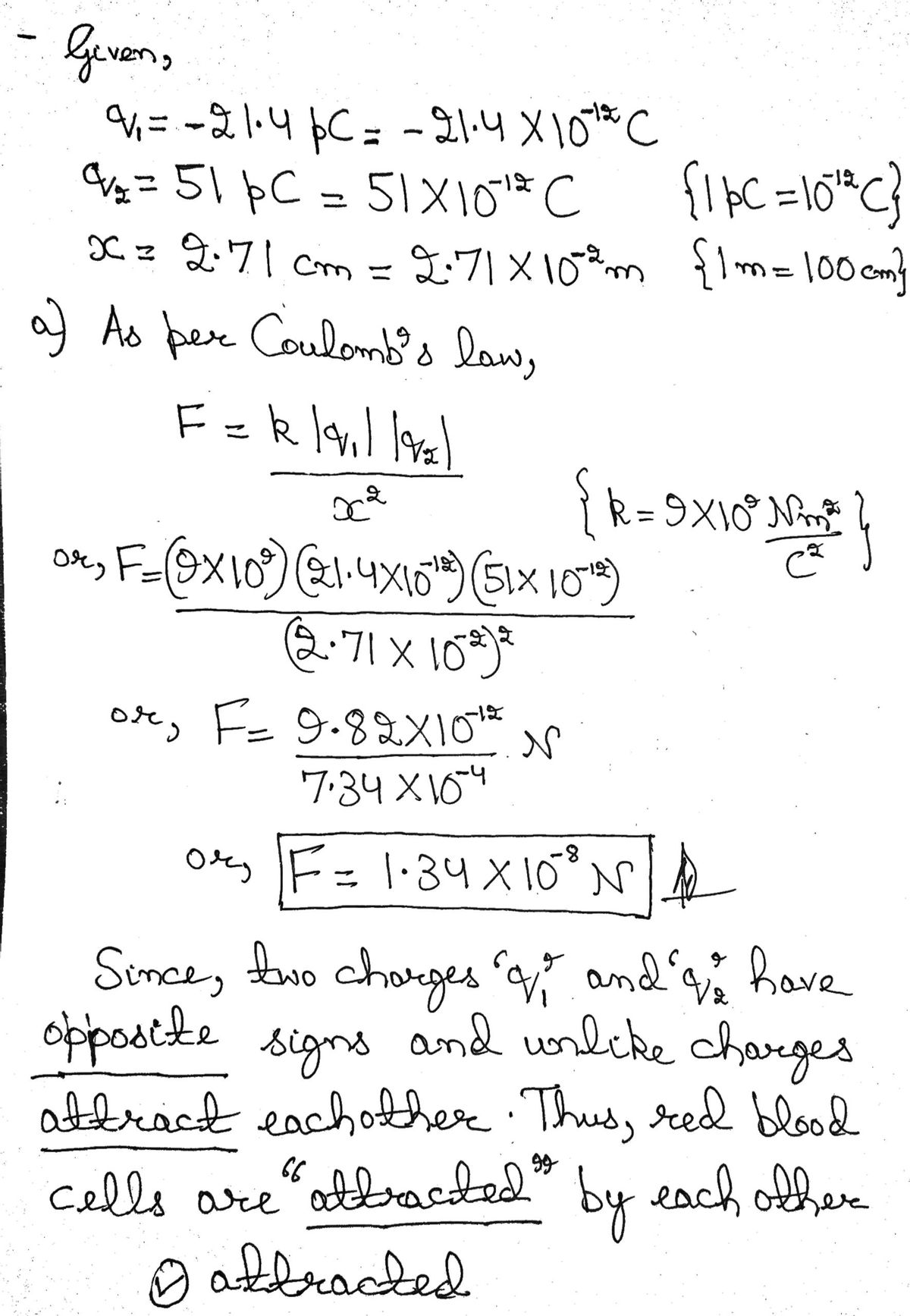 Physics homework question answer, step 1, image 1