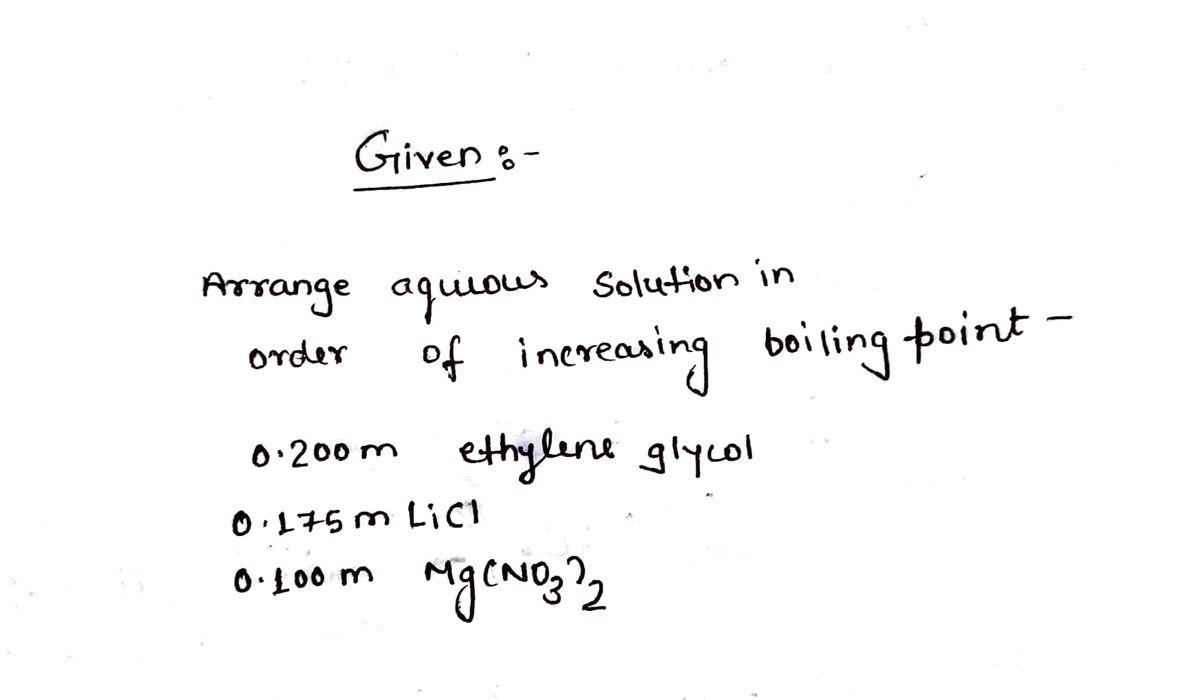 Answered Arrange these aqueous solutions in bartleby