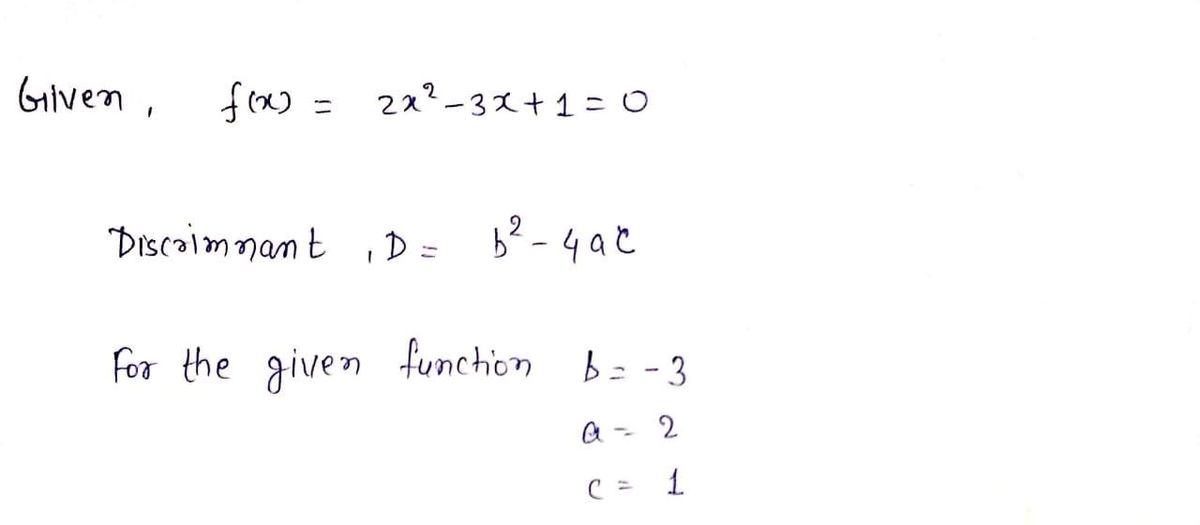 Answered Compute The Discriminant Then Bartleby 8798