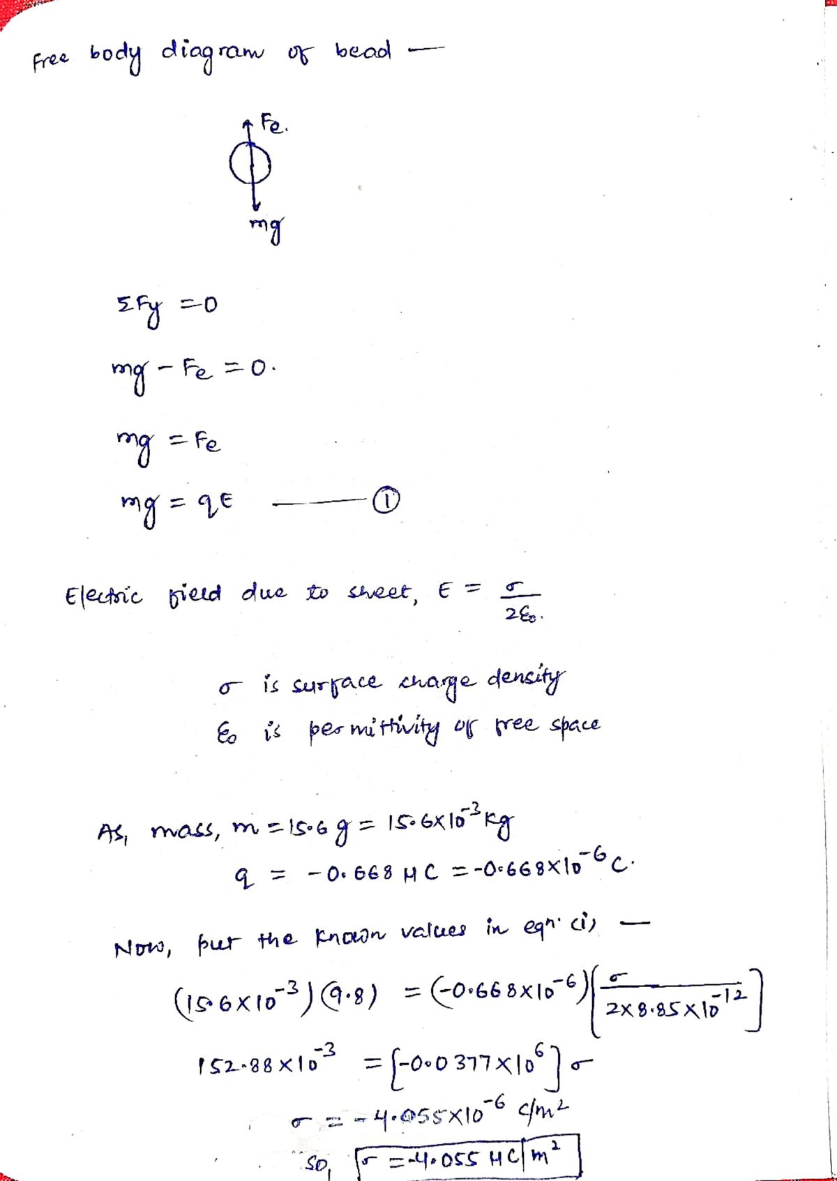 Physics homework question answer, step 1, image 1