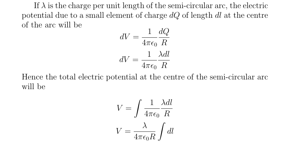 Answered: Consider a semi-circular arc of radius… | bartleby