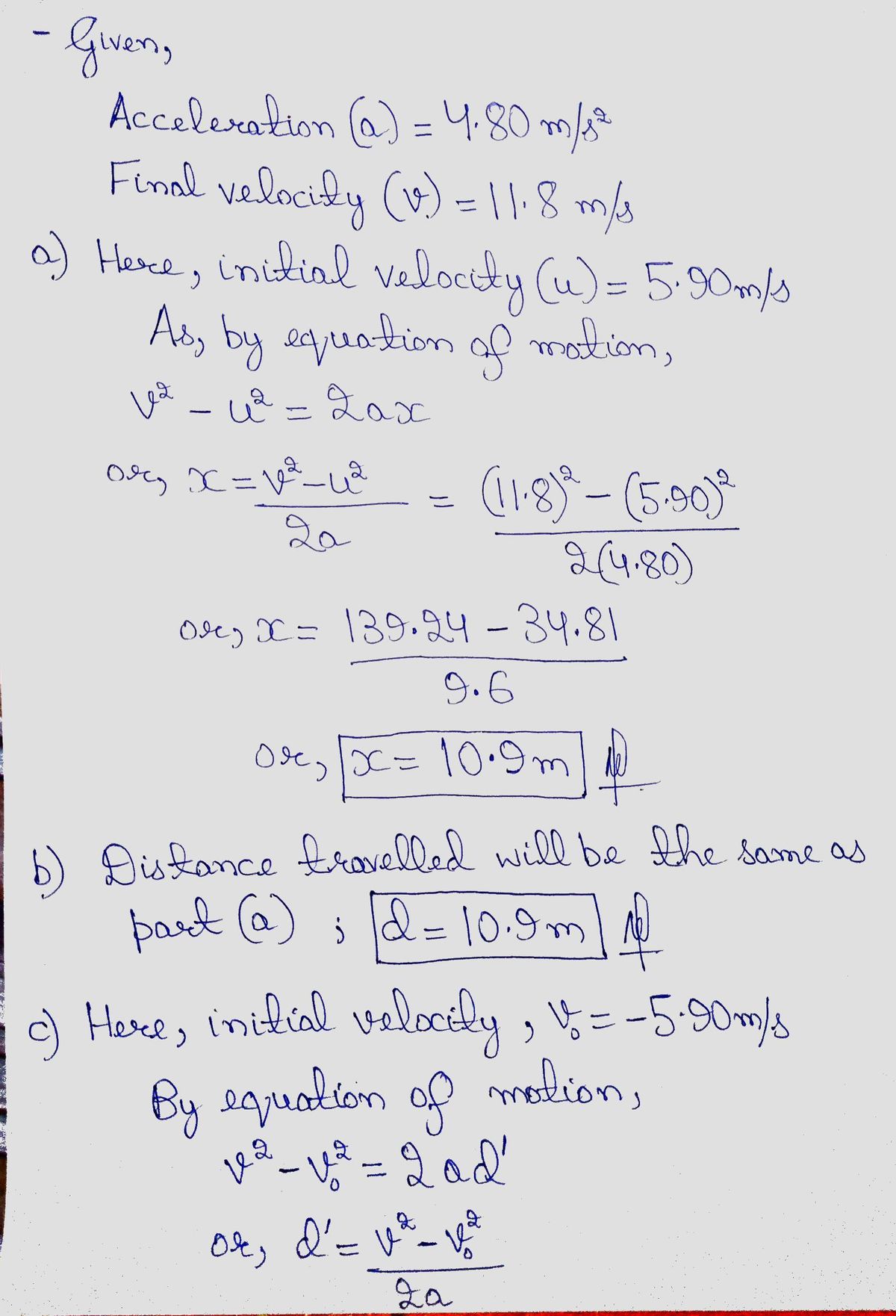 Physics homework question answer, step 1, image 1