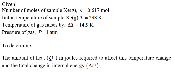 Answered A 0 617 Mol Sample Of Xe G Initially Bartleby