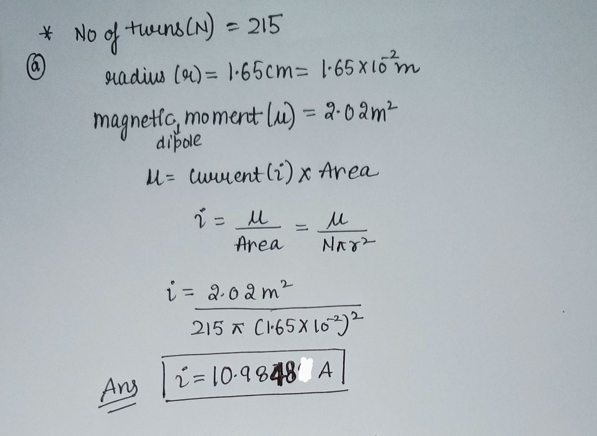 Physics homework question answer, step 1, image 1