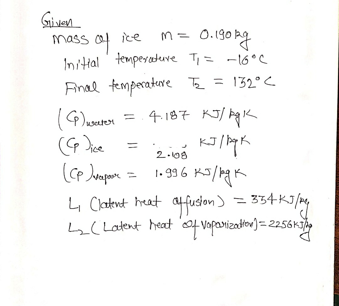 Answered: 6. Find the total heat required (in kJ)… | bartleby