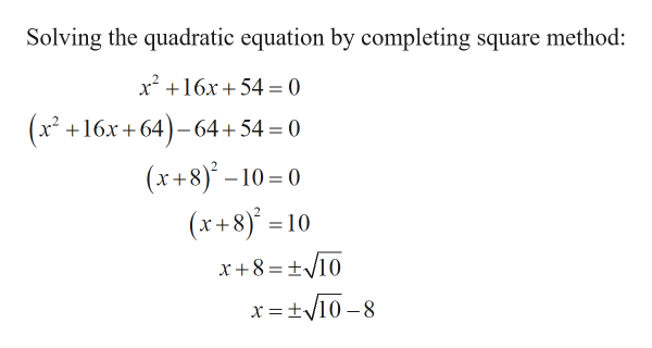 Answered: Solve the quadratic equation by… | bartleby