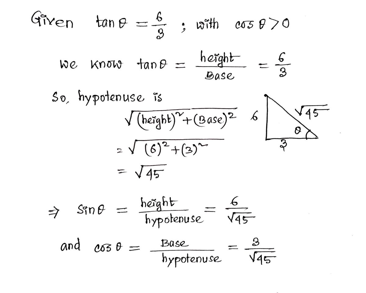 Trigonometry homework question answer, step 1, image 1