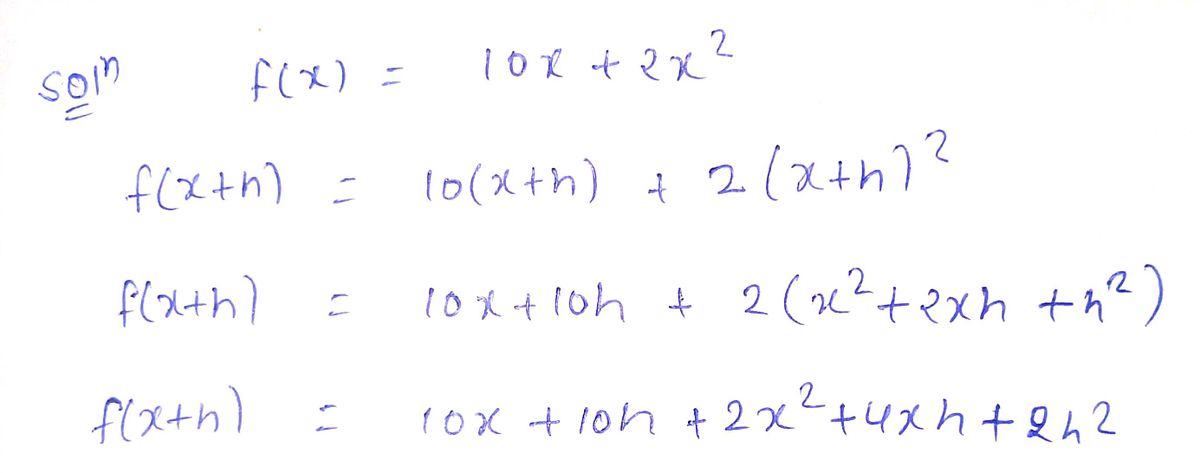 Answered Let ƒ X 10x 2x² Compute The… Bartleby