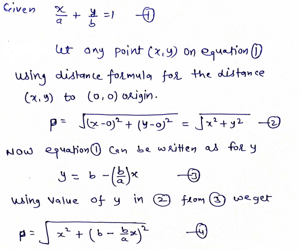 Answered: Find The Point On The Line X/a + Y/b =1… | Bartleby