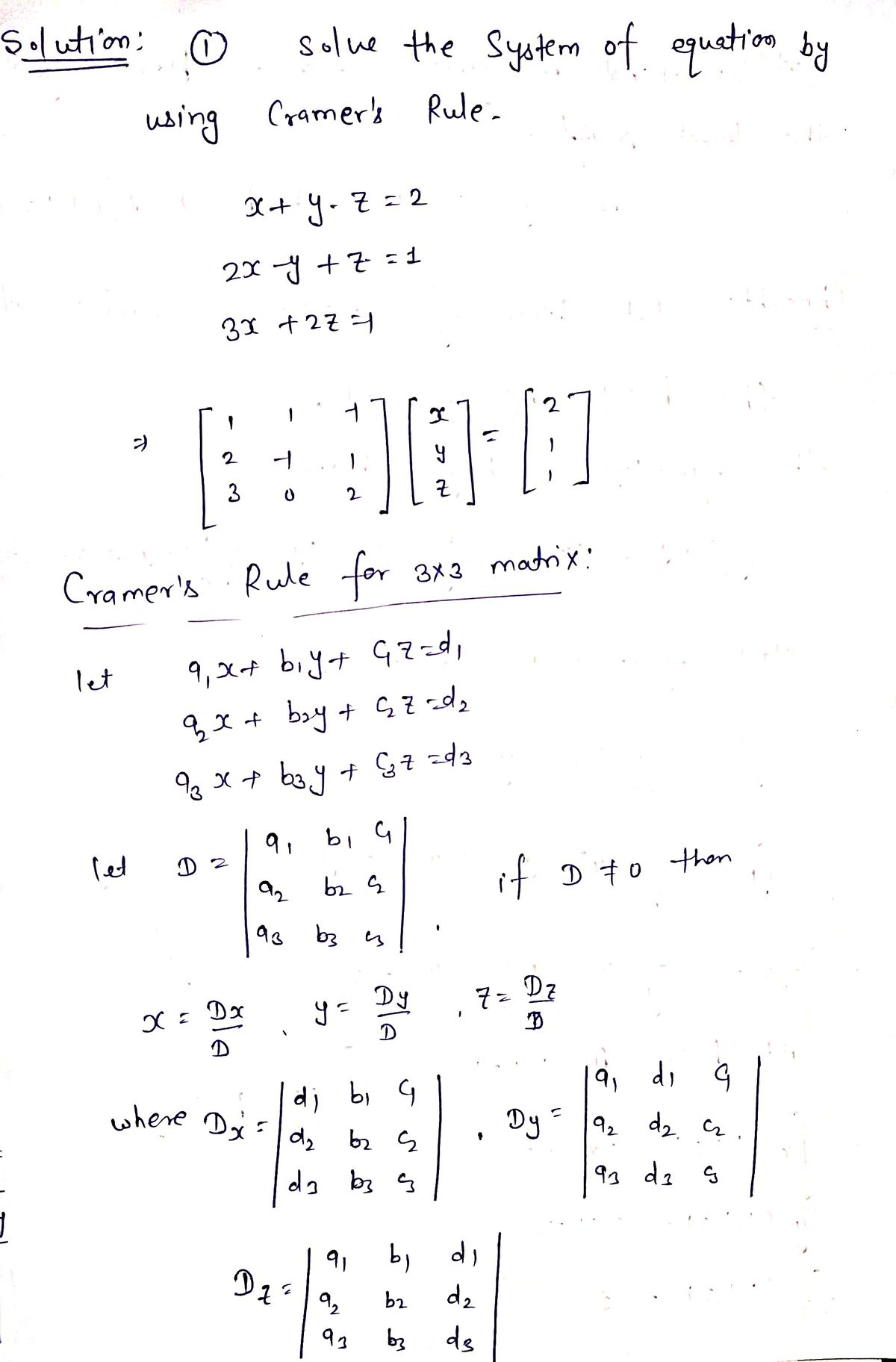 Answered X Y Z 2 Solve The System Of Bartleby