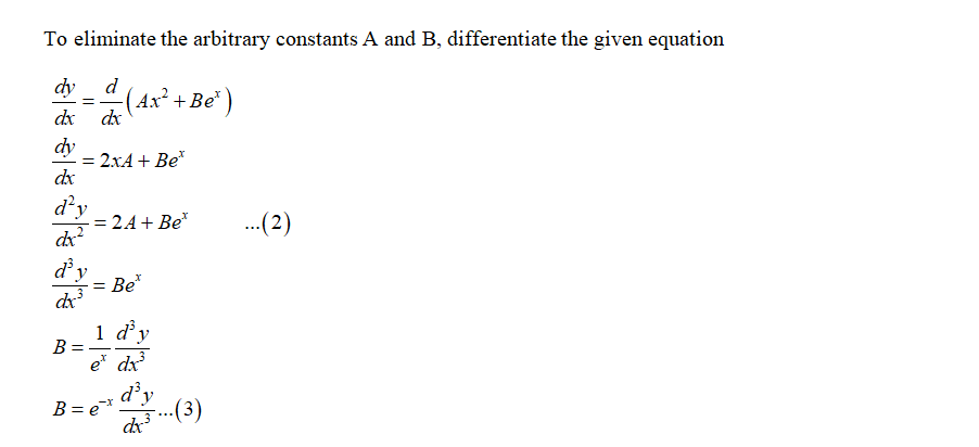 Answered: Elimination Of Arbitrary Constants | Bartleby