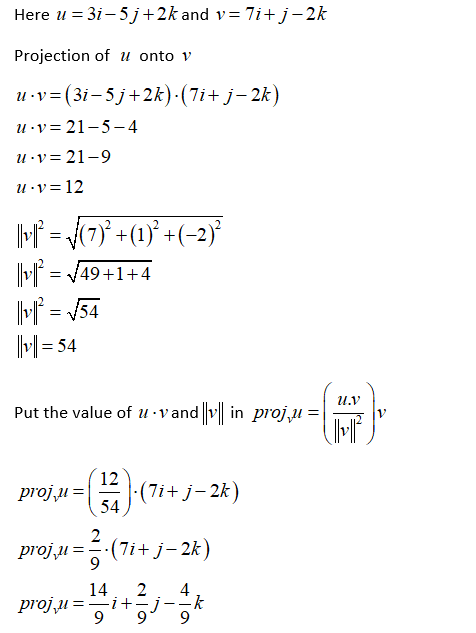 Answered Find The Projection Of U Onto V And The Bartleby