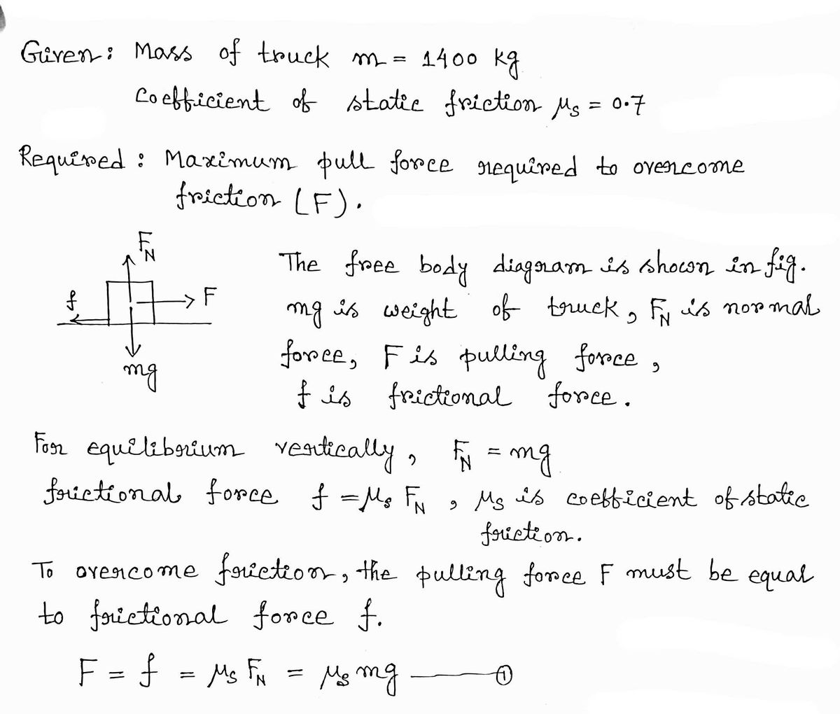 Physics homework question answer, step 1, image 1