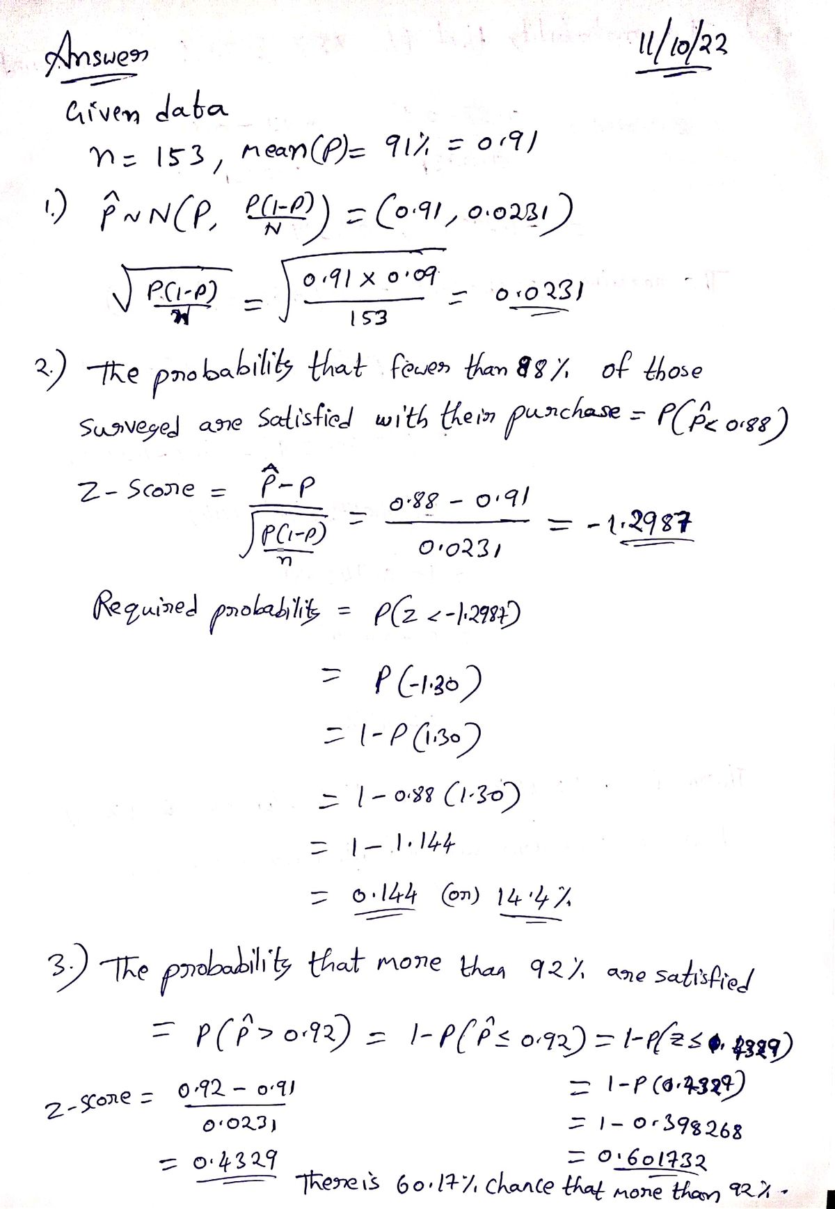 Statistics homework question answer, step 1, image 1