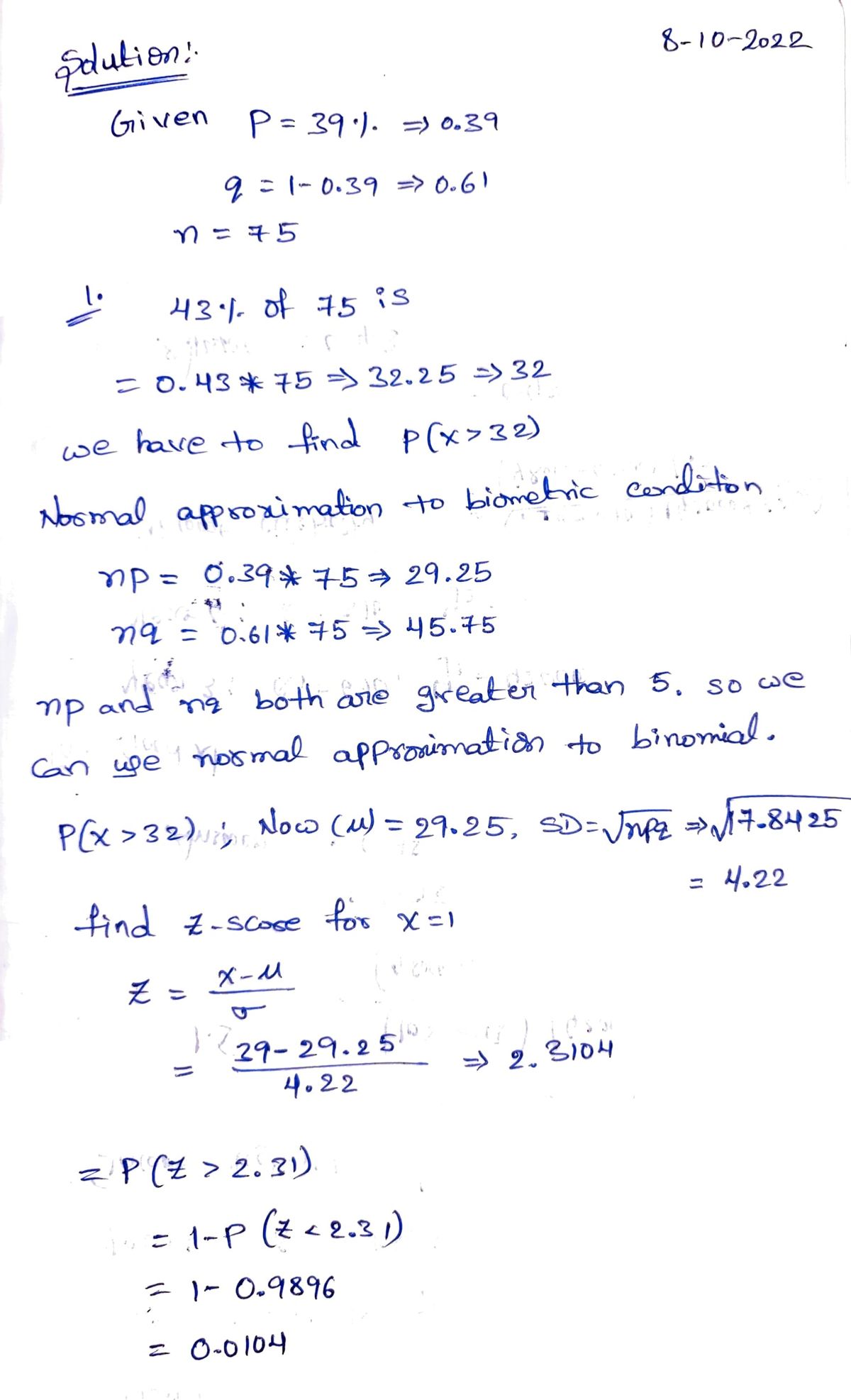 Statistics homework question answer, step 1, image 1