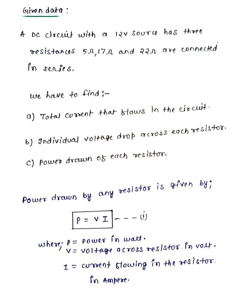 Electrical Engineering homework question answer, step 1, image 1