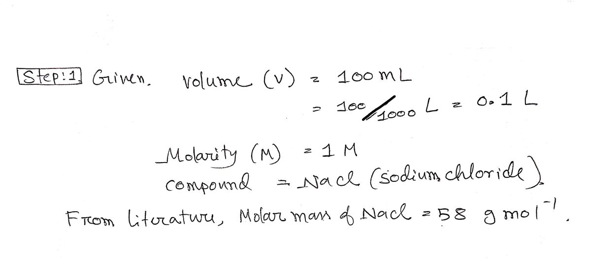 Chemistry homework question answer, step 1, image 1