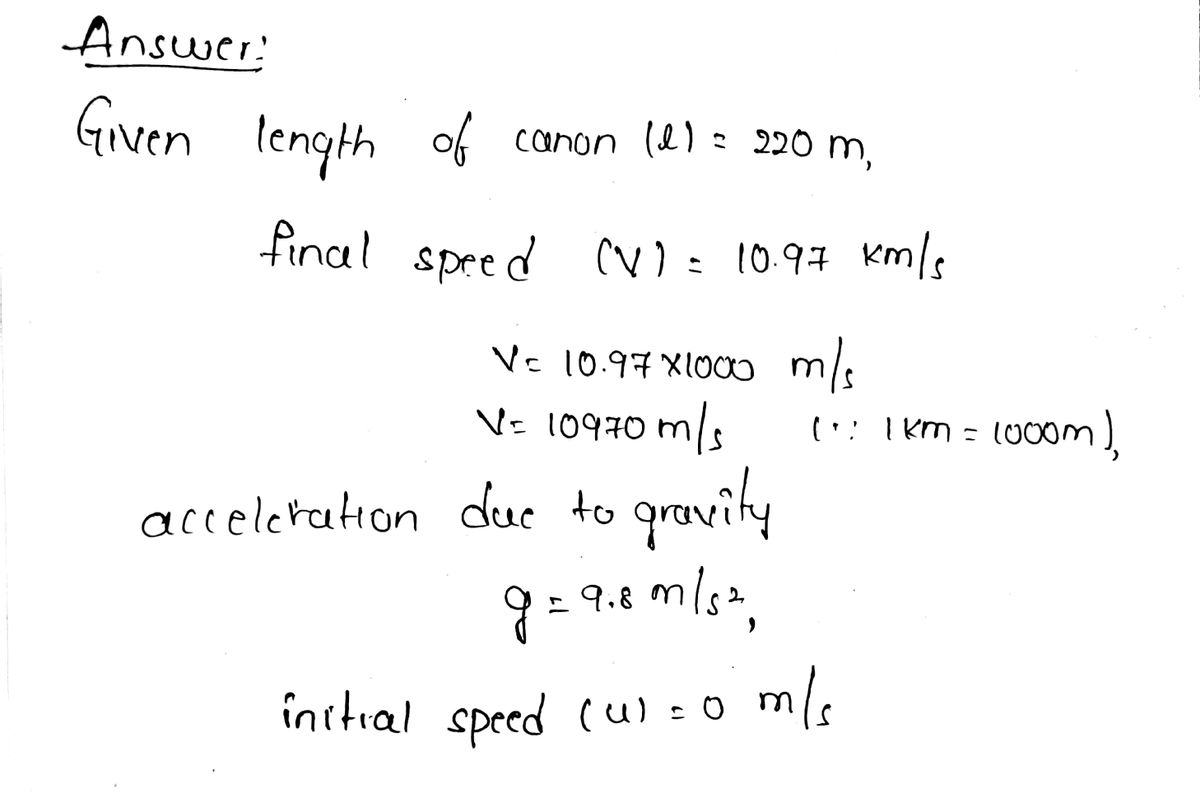 Physics homework question answer, step 1, image 1