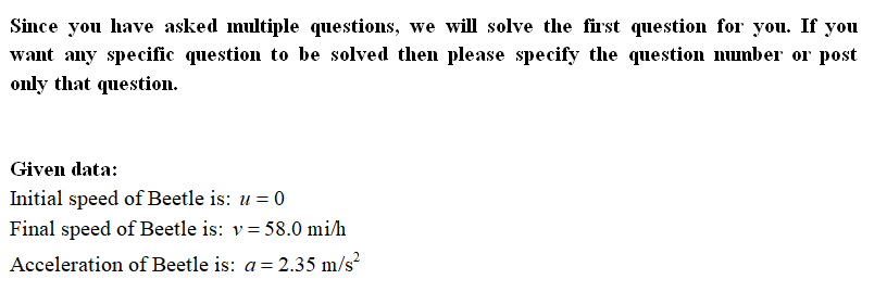 Physics homework question answer, step 1, image 1