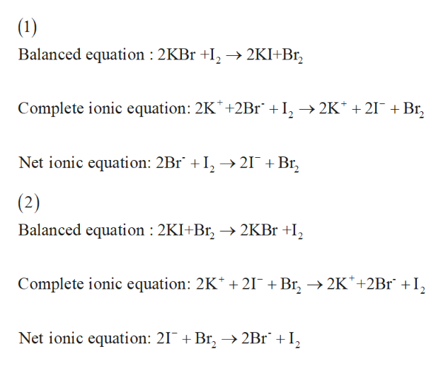 Answered Write The Net Ionic Reaction For The Bartleby 0261