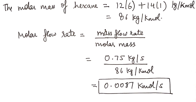 Liquid hexane molar mass